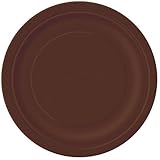7" Brown Dessert Plates, 20ct