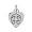 image Heart Charm with Baby Footprints Sterling Silver