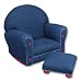 Upholstered Rocker and Ottoman - Denim