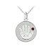 Sterling Silver Garnet January Birthstone Handprint Pendant, 18
