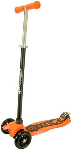 JoyRiders 3-Wheel Super Kick Scooter with Extendable Handle, Orange, 27-37"