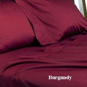 Homespell Bed Sheet Set 600 Tc 100% Pima Cotton Solid Sateen Burgundy (King)