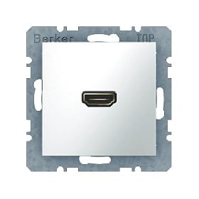 Berker 3315421909 High Definition Steckdose S.1/B.1/B.3/B.7 Glas polarwei�, matt