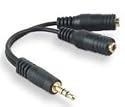 FPUK 3.5mm Jack Headphone Splitter CABLE 3.5 Lead GOLD 2 Way