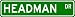 HEADMAN Street Sign ~ Personalized Family Lastname Sign ~ Gameroom, Basement, Garage ...