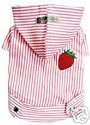 Pink Hooded Strawberry Dog Jacket Apparel XS