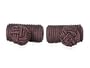 Classic Coffee Bean Brown Silk Knot Log Cufflinks With Velour Pouch