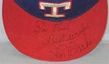 Len Barker Signed Game Used Texas Rangers Cap Psa Coa - Autographed MLB Helmets and Hats