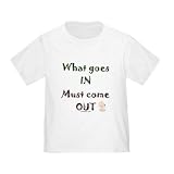 Infant Toddler Tshirt - 5.5oz.100% Cotton in White Yellow Light Pink or Baby Blue What goes in must come out