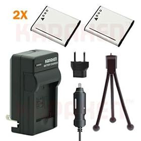 Kapaxen Two High Capacity VW-VBX090 Battery Packs & Charger Kit With Bonus Mini Tripod for Panasonic HX-WA2 HX-WA20 Camcorders