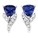 14k White Gold Tanzanite and Diamond Earrings 1.05 TCW