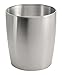 mDesign Bathroom Toilet Bowl Brush, Toilet Paper Roll Holder, and Wastebasket Trash Can - Pack of 3, Brushed Stainless Steel