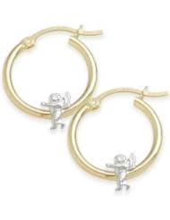 Two-Toned Angel Baby Gold Earrings