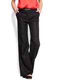 Mango Womens Wide-leg Linen Trousers