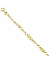 Genuine 14K Yellow Gold Polished Fancy Link Bracelet 7.5 Inches 2 Grams Of Gold 100% Satisfaction Guaranteed.