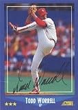 Todd Worrell, St. Louis Cardinals, 1988 Score Autographed Card