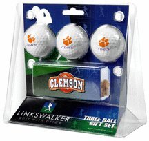 Clemson Tigers Ncaa 3 Golf Ball Gift Pack W/ Hat Clip