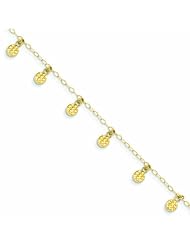 Genuine 14K Yellow Gold Diamond Cut Puff Circles Bracelet 7.25 Inches 1 Grams Of Gold 100% Satisfaction Guaranteed.