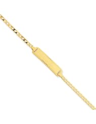 14k Gold 6in Engraveable Curb Link Baby/Child ID Bracelet