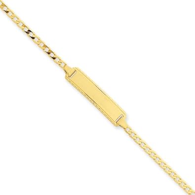 Cheap Girls Jewelry 14k Gold 6in Engraveable Curb Link Baby/Child ID Bracelet For Sale
