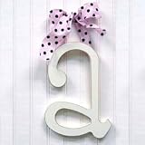 Wooden Hanging a: Pink Polka Dot Ribbon