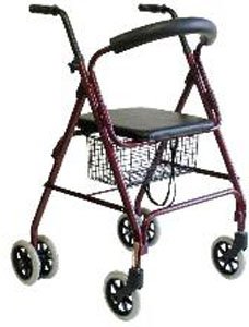 Rollator - Push Down Brakes. Metallic Burgundy.
