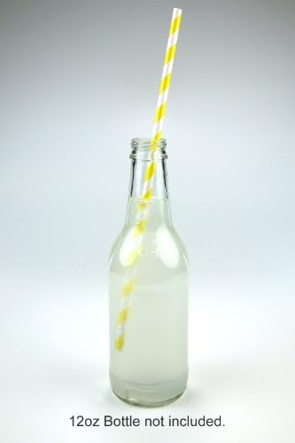 Paper Straws 10" - Pack of 25 Yellow Stripe by Retro Sally