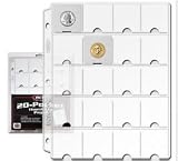 10 (Ten) - BCW Vinyl 20-Pocket Page with Thumb Cut (Also works for Photo Slides) - Coin & Currency Collecting Supplies