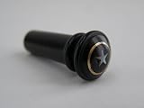 Alessandro Fine Fittings - Inlaid Star with Gold Ring Viola Endbutton in Ebony