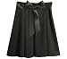 Black Pleated Skirt with Satin Ribbon Sash (16) - B45029
