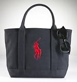 「[POLO RALPH LAUREN/ポロラルフローレン] ポロラルフローレン/スモールトートバッグ/ブラック×レッド [並行輸入品]」の画像