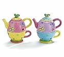 BUTTERFLY Tea for One TEAPOT FLOWER cup set pot party