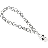 Stainless Steel Pittsburgh Steelers Logo Dangle Bracelet