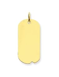 14k Gold Plain .009 Gauge Engraveable Dog Tag Disc Charm