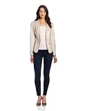 Calvin Klein Women's Peak Lapel Jacket, Latte, 6