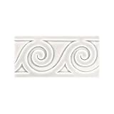 Adex USA Hampton Listello Sea 3 x 6 White Ceramic Tile & Stone