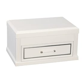 MIRABELLA WHITE JEWELRY BOX W/CHAIN DROP