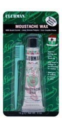 Clubman Mustache Wax with Brush/Comb - Black