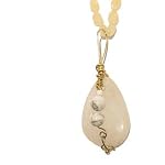 Calcite Necklace 02 Pendant Howlite Quartz White Yellow Crystal Healing 20