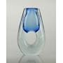 Glass Blue Vase Heavy & Beautiful 100% Handblown Art X469