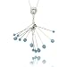Sterling Silver Blue Crystal Pins Pendant