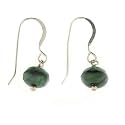 Anna Perrone Green Pillow Earrings finished with .925 Sterling Silver