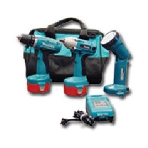 Makita 6933FDX2 14.4 Volt Auto Combo Driver Drill, Impact Wrench and Light Kit by 