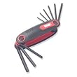 Fold Hex Key Wrench, CRV and SAE - 9 Piece