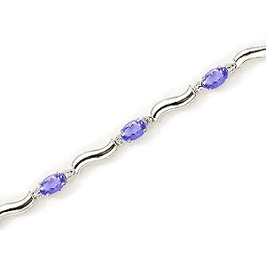 14kt Gold Lazy S Link Diamond and Tanzanite Bracelet by