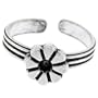 Sterling Silver 925 FLOWER CHARM Toe Ring