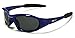 Polarized Xloop Sport Cycling Fishing Golf Wrap Around Running Sunglasses with Monogram Microfiber Pouch, Blue, 5.25w x 1.625h