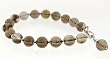 Smokey Quartz and Sterling Silver Bracelet with Swarovski Crystal