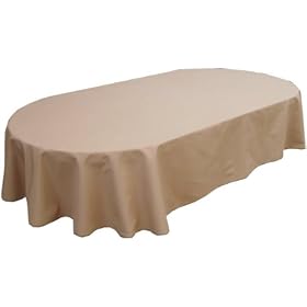 NAPPE UNIE HARMONIE OVALE 160X250 NOISETTE