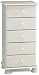 Narrow Chest with 5-Drawers and Bun Turned Feet, White